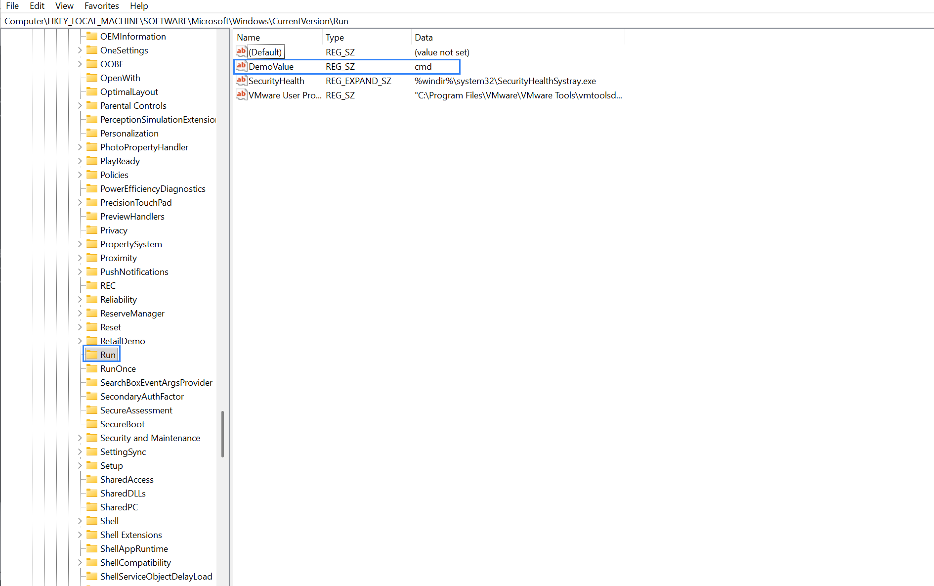 Add string value and data