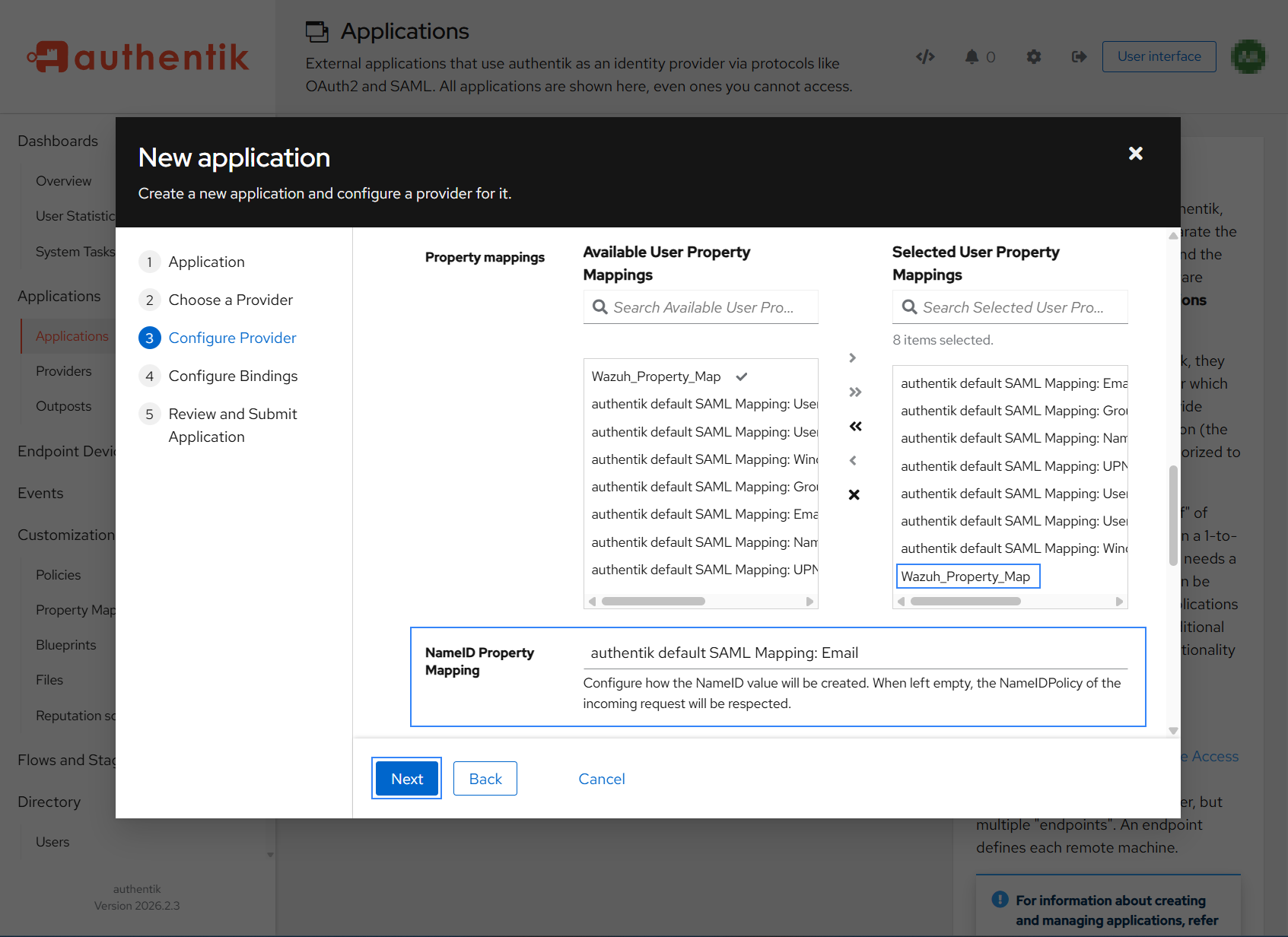 Application Setup - Step 4
