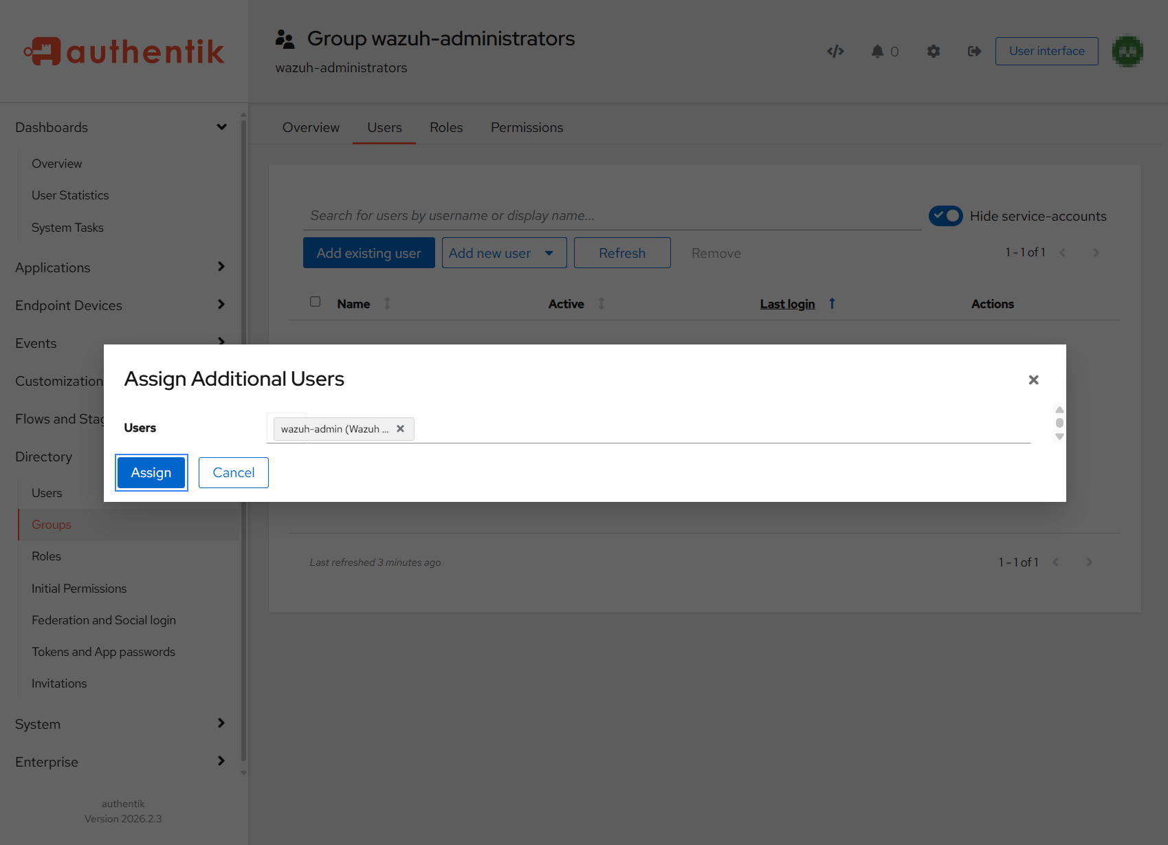 Assign user to group - Step 3