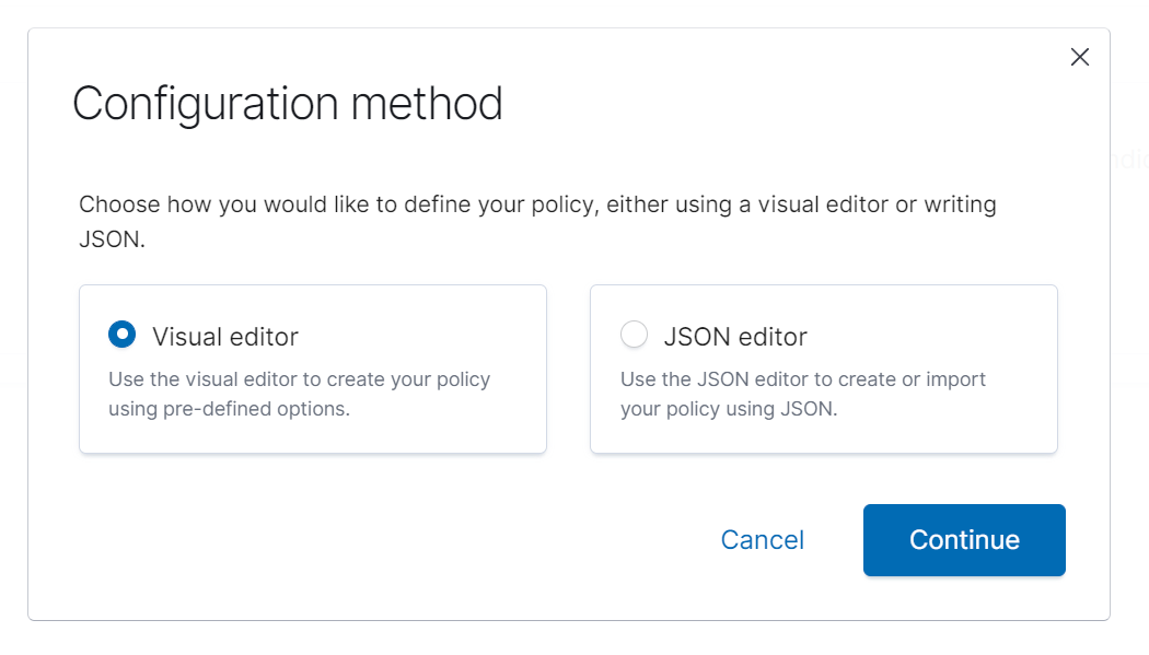 Visual editor configuration method