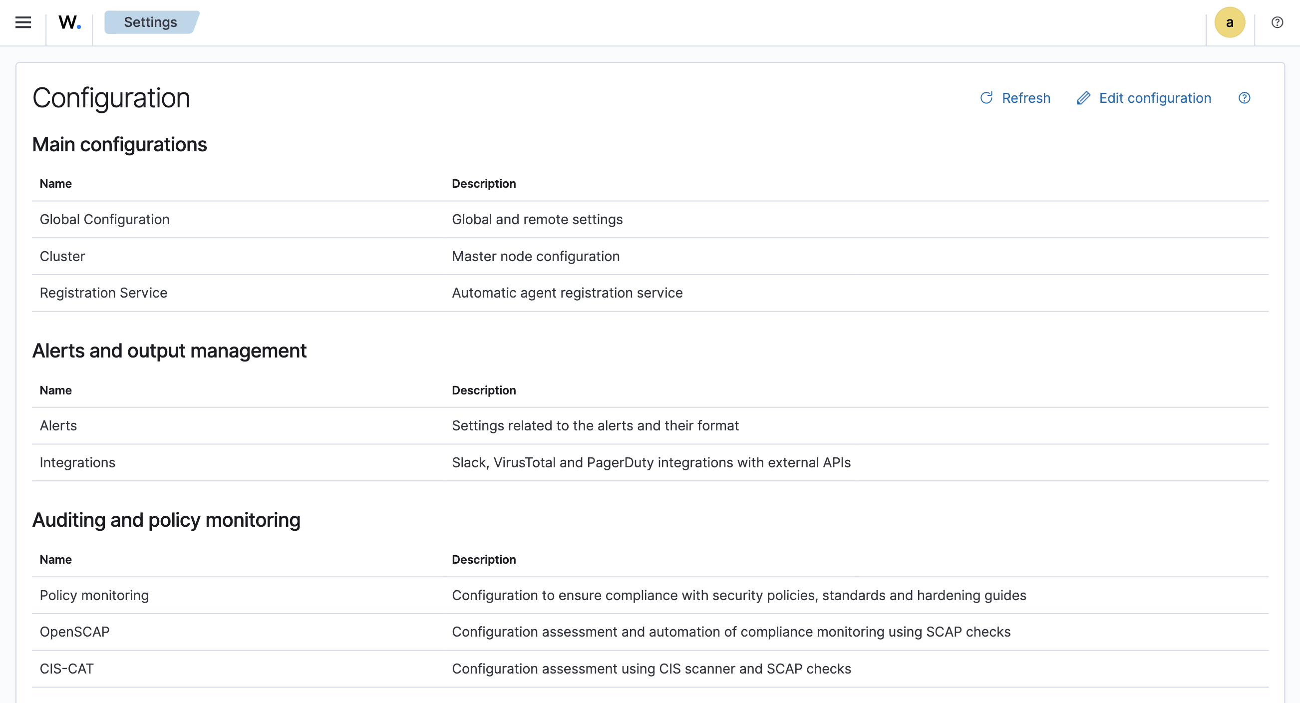 Query the manager configuration in Wazuh dashboard