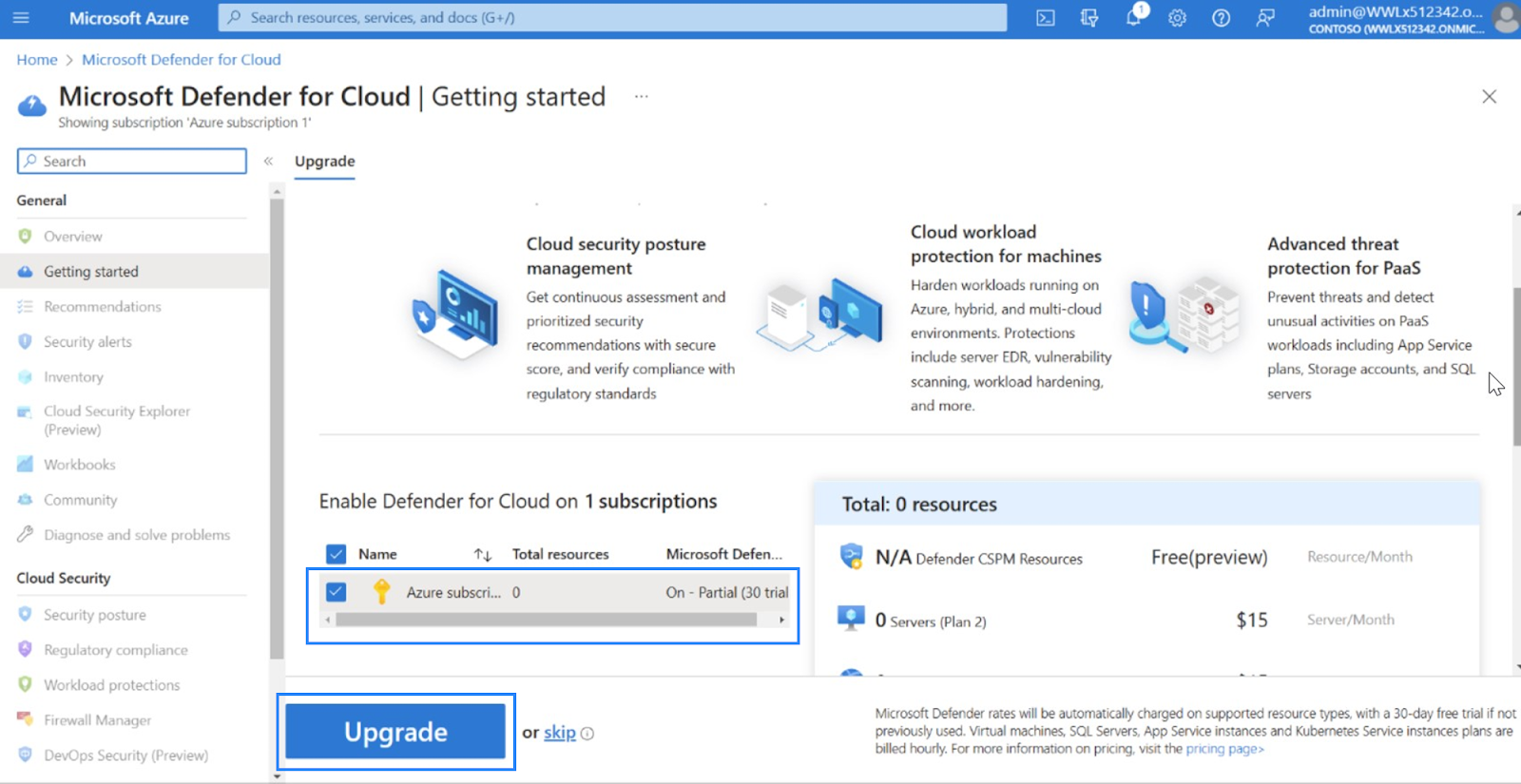 Microsoft defender for Cloud upgrade