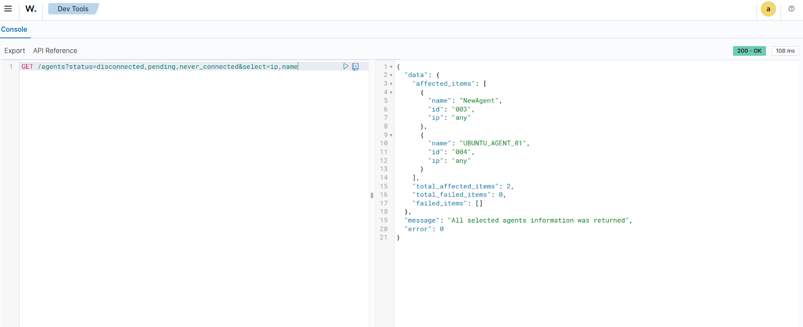 Querying the Wazuh agents